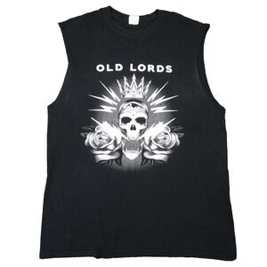 Old Lords Tank Top Mens M Black Skull Graphic Rock Band Metal Concert Crisp Bold